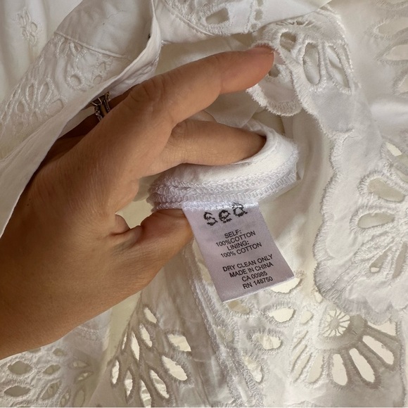 Sea New York White Eyelet Midi Dress Size 2 - Picture 7 of 12